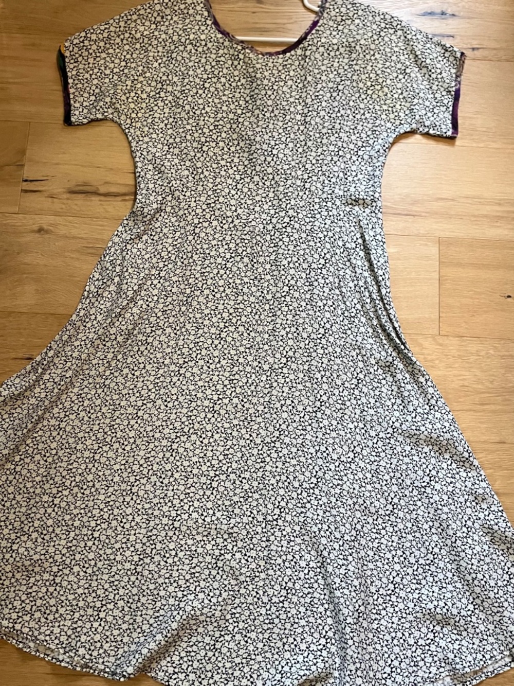 Vintage 90s ZOE California Midi M Floral Cottagecore Keyhole Back Dress